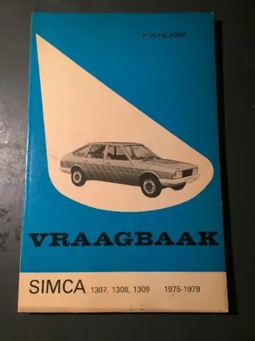 Vraagbaak Simca 1307-1308-1309 1975/1979