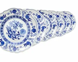 Hutschenreuther - Blauwe en witte platen (6) - Porselein -