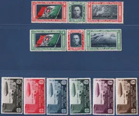 Italiaanse Egeïsche Eilanden - algemene uitgiften 1933 - Two complete sets, Aegean Zeppelin airmail and Balbo cruise MNH** - Sassone S.31, S.32