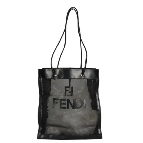 Fendi - Shopper in rete e pelle - Schoudertas