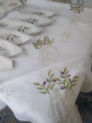 Tafelkleed met servetten, 270 x 170 cm - Katoen