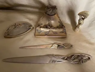 M.BERTIN - Schrijfkist, Kantoorset - BRONZEN kantoorset -