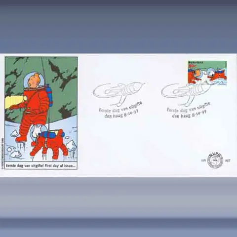 Zegel uit boekje Kuifje (1999)