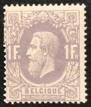 België 1874 - Leopold II 1F Mauve - OBP/COB 36