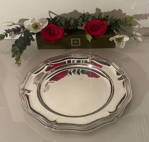 Christofle modèle Spatour - Grote ronde schaal - Verzilverd