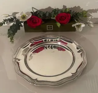 Christofle modèle Spatour - Grote ronde schaal - Verzilverd