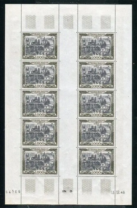 Frankrijk 1950 - Rare complete sheet of airmail No. 29
