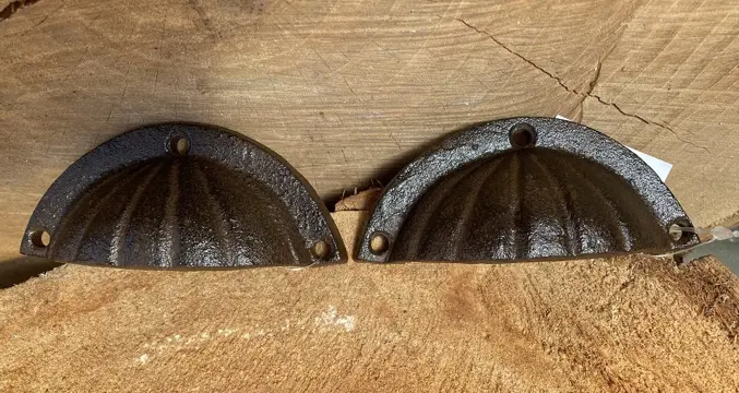 GIETIJZEREN LADE HANDVAT SCHELP 10 CM NIEUW