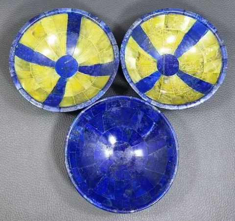 Zeldzame combinatie Lapis Lazuli Serpentine Kom -