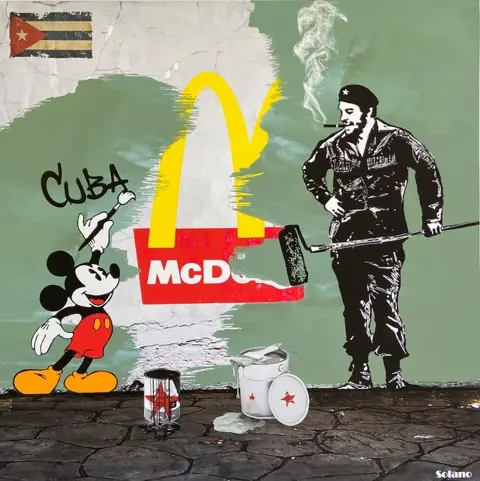 Solano (1971) Homenaje a Banksy - "Che Guevara&amp; Mickey