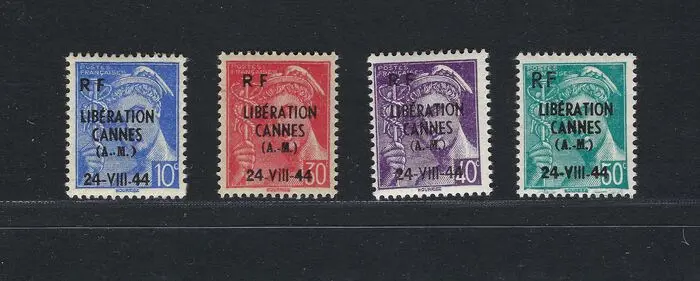 Frankrijk - Mint** Lot of 4 stamps of the Libération of Cannes, n°1 to 4