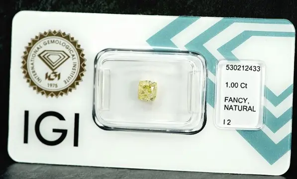 Diamant - 1.00 ct - Cushion - Natural Fancy Yellow - P2