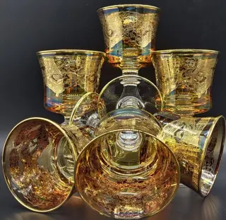 Bril (6) - .999 (24 kt) goud, Kristal