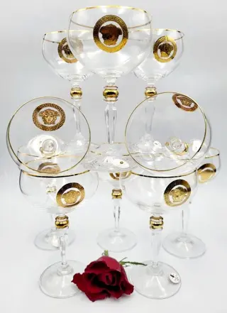 Fratelli Fumo - Champagne glazen (10) - .999 (24 kt) goud