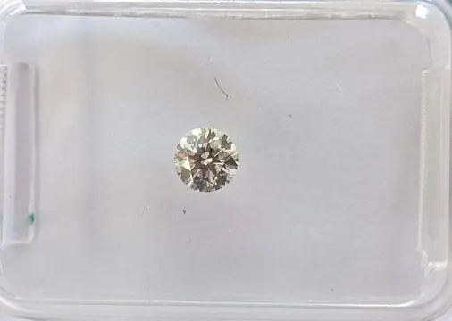 Diamant - 0.17 ct - Rond - K, Faint Brown - SI1, No Reserve