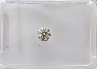 Diamant - 0.17 ct - Rond - K, Faint Brown - SI1, No Reserve