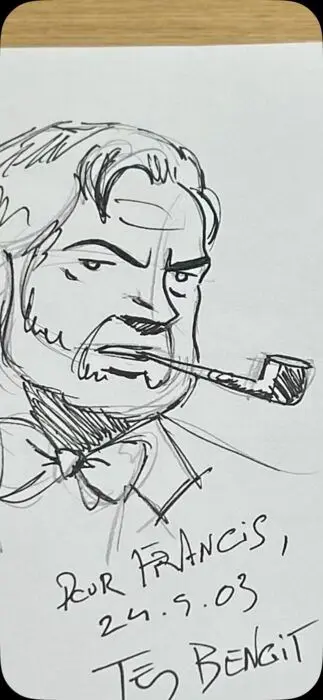Benoit, Ted - Dessin original dédicacé - Blake & Mortimer - (2003)