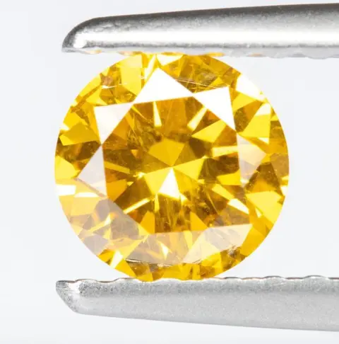 Diamant - 0.43 ct - Natural Fancy Vivid Orange-Yellow - SI2