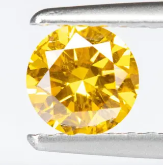 Diamant - 0.43 ct - Natural Fancy Vivid Orange-Yellow - SI2