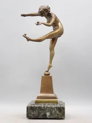 After Claire Colinet - Bronzen beeld van een danseres