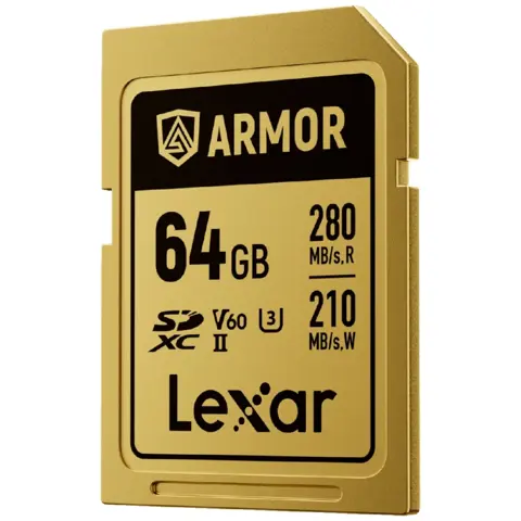 Lexar SDXC Pro Gold Series ARMOR UHS-II 64GB V60