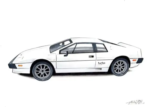 Afbeelding/illustratie - Lotus Esprit Turbo - Dessin