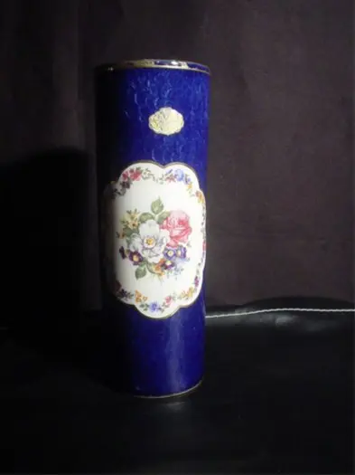 Kobaltblauwe porc.vaas,Wagner,bloem, jr.60