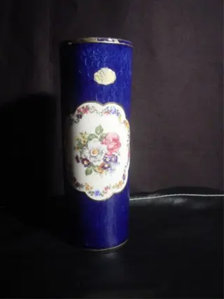 Kobaltblauwe porc.vaas,Wagner,bloem, jr.60