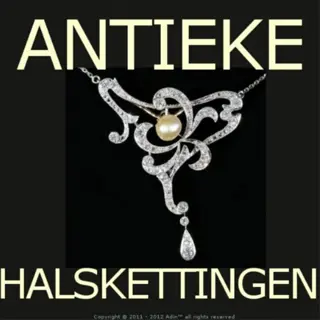 Expert antiek-juwelier verkoopt Art-nouveau halskettingen.
