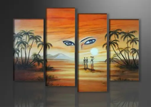 Nieuw canvas schilderij 4-luik Egypte 130 x 80 cm