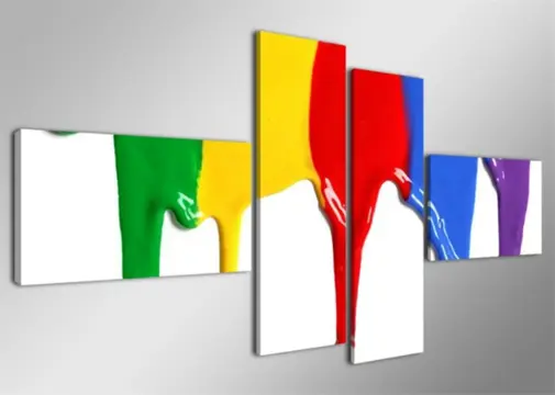 Nieuw canvas schilderij 4-luik Verf 160 x 70 cm