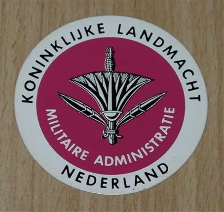 Sticker, Militaire Administratie, KL (Nr.11), jaren'80.