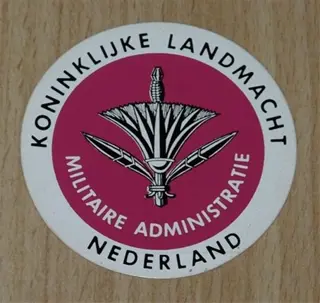 Sticker, Militaire Administratie, KL (Nr.11), jaren'80.