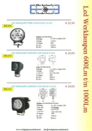 Led werklampen en lichtbalken