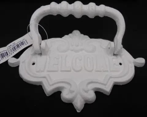 GIETIJZEREN DEURKLOPPER WELCOME WIT NIEUW