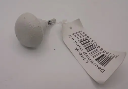 GIETIJZER DEURKNOP KASTKNOP ROND WIT 3 CM NIEUW