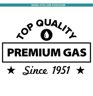 Sticker Top Qualilty Premium Gas : Zwart