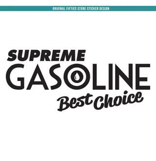 Sticker Supreme Gasoline Best Choice: Zwart