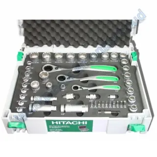 Hitachi Powertools 49 delig gereedschapset met ratels en dop