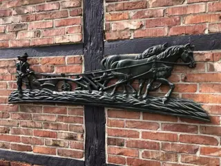 Muurdecoratie , ploeg , paard