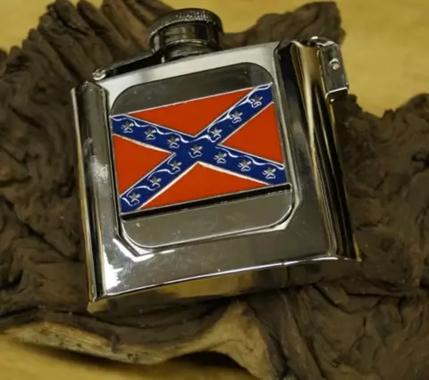 Buckle / gesp " Drankflesje met rebelvlag "