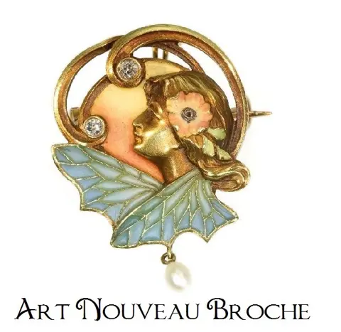 Prachtige Art Nouveau broche