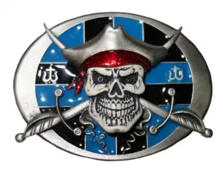 Buckle / gesp " Doodshoofd piraat zwaarden "