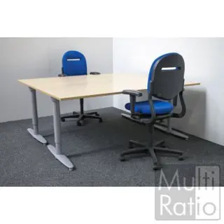 Slingerbureau Kinnarps Serie T, optioneel nieuw blad, 180 cm