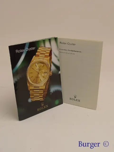 Rolex Dutch Pricelist And Catalogus 1997 Booklet