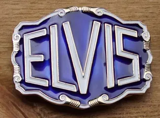 Buckle / gesp " Elvis " Blauw / wit