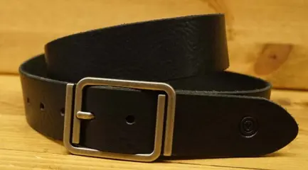 Leren jeans riem zwart " Siergesp " 4 cm breed