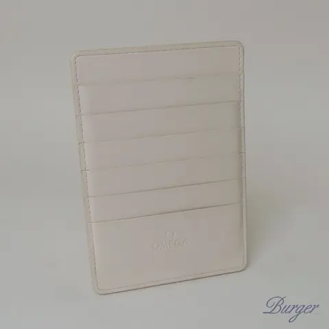 Omega White Leather Card Holder