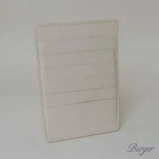 Omega White Leather Card Holder