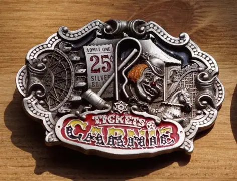 Belt buckle " Carnie Tickets " Kermis